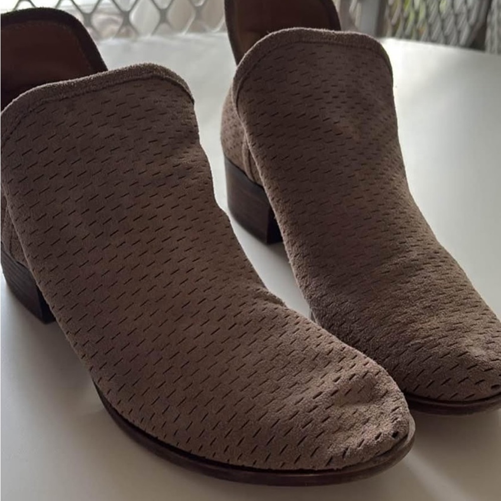 Lucky Brand perforated Brown Suede Ankle Boots